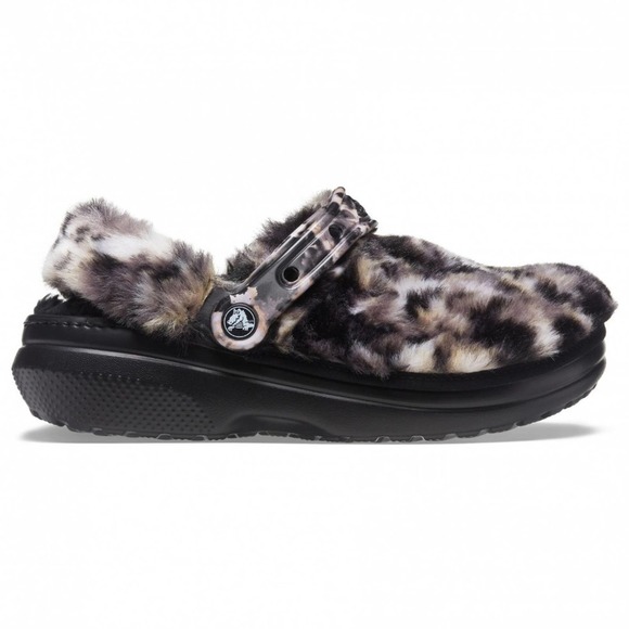 Crocs Classic Fur Clogs Sandals Animal Print NWT‎ Size 7 - Picture 1 of 8